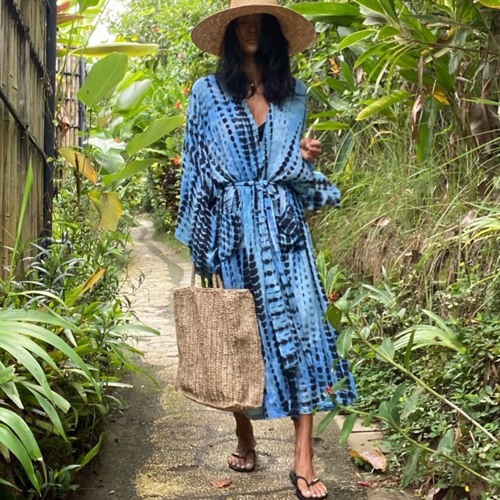 Passion Blue Kimono Cover Up - Picture 4 of 11